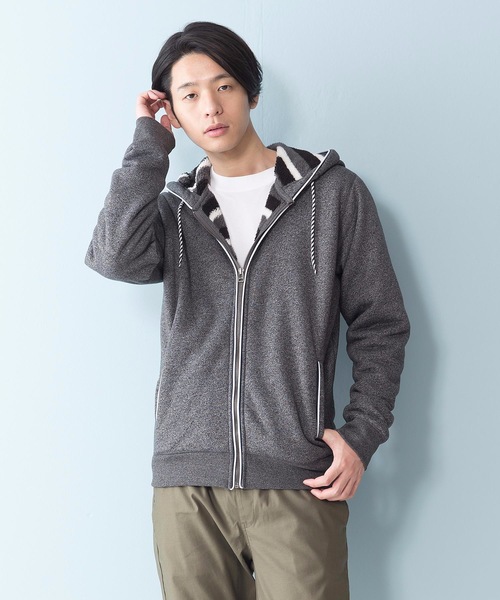 Blue Standard (ブルースタンダード)の「【BLUE STANDARD】裏ボアZIPパーカー モコモコ(パーカー・メンズ・ブラック/その他1/その他2/エメラルド/ネイビー/その他3/杢グレー/グレー系その他/ブラック系その他/ワイン/レッド系その他/グリーン系その他/ブルー系その他・SMALL/MEDIUM/LARGE/X-LARGE)」の3枚目の写真