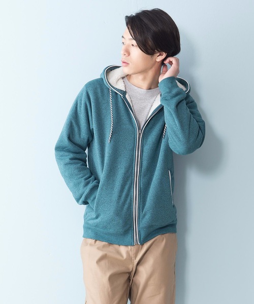 Blue Standard (ブルースタンダード)の「【BLUE STANDARD】裏ボアZIPパーカー モコモコ(パーカー・メンズ・ブラック/その他1/その他2/エメラルド/ネイビー/その他3/杢グレー/グレー系その他/ブラック系その他/ワイン/レッド系その他/グリーン系その他/ブルー系その他・SMALL/MEDIUM/LARGE/X-LARGE)」の6枚目の写真