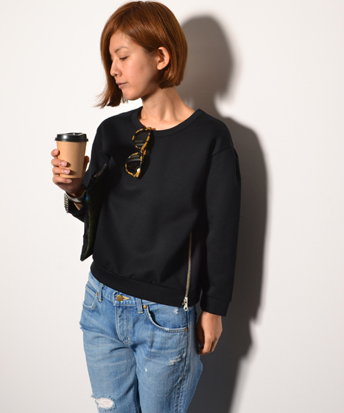 AMERICAN RAG CIE（アメリカンラグシー）の「ダンボールニットプルオーバー/208-AON-L142-CT102（Tシャツ/カットソー・レディース・ホワイト/トップグレー/ネイビー・FREE）」の19枚目の写真