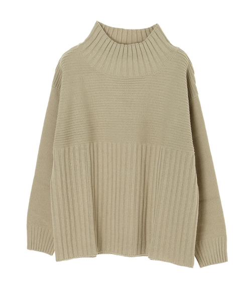 Green　Parks（グリーンパークス）の「切り替えリブニットプルオーバー＊（ニット/セーター・レディース・ブラック/ベージュ/パープル/ライトカーキ・FREE）」の16枚目の写真