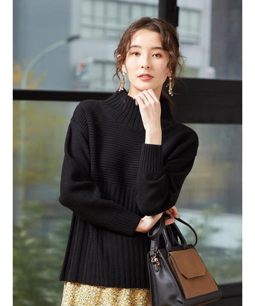 Green　Parks（グリーンパークス）の「切り替えリブニットプルオーバー＊（ニット/セーター・レディース・ブラック/ベージュ/パープル/ライトカーキ・FREE）」の20枚目の写真