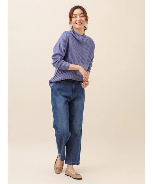 Green　Parks（グリーンパークス）の「切り替えリブニットプルオーバー＊（ニット/セーター・レディース・ブラック/ベージュ/パープル/ライトカーキ・FREE）」の21枚目の写真