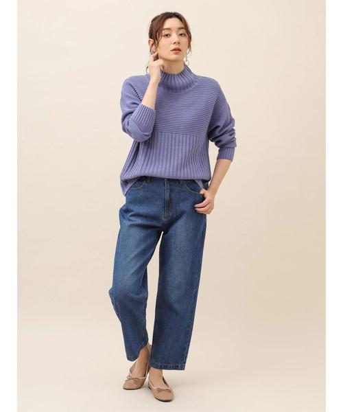 Green　Parks（グリーンパークス）の「切り替えリブニットプルオーバー＊（ニット/セーター・レディース・ブラック/ベージュ/パープル/ライトカーキ・FREE）」の22枚目の写真