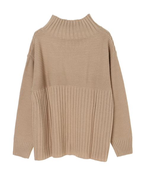 Green　Parks（グリーンパークス）の「切り替えリブニットプルオーバー＊（ニット/セーター・レディース・ブラック/ベージュ/パープル/ライトカーキ・FREE）」の8枚目の写真