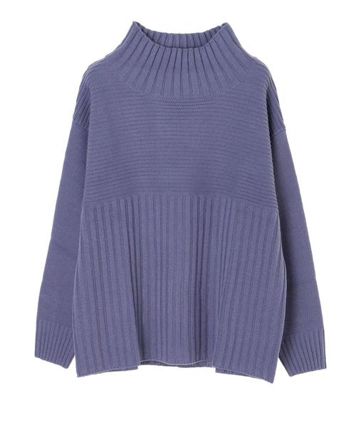 Green　Parks（グリーンパークス）の「切り替えリブニットプルオーバー＊（ニット/セーター・レディース・ブラック/ベージュ/パープル/ライトカーキ・FREE）」の15枚目の写真