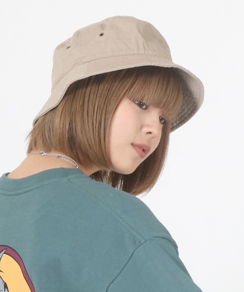 newhattan(ニューハッタン)の「NEWHATTAN(ニューハッタン) バケットハット/無地/迷彩 カモフラ(ハット・レディース・カーキ/ウッドランド/ホワイト/オリーブ/グレー系カモフラージュ/ベージュ/ラベンダー/ブラック/ネイビー/ブラウン/チャコールグレー/デザートカモ・M/L)」の8枚目の写真