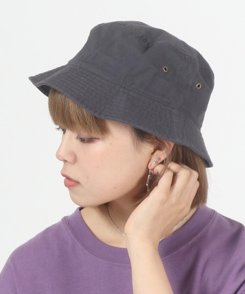 newhattan(ニューハッタン)の「NEWHATTAN(ニューハッタン) バケットハット/無地/迷彩 カモフラ(ハット・レディース・カーキ/ウッドランド/ホワイト/オリーブ/グレー系カモフラージュ/ベージュ/ラベンダー/ブラック/ネイビー/ブラウン/チャコールグレー/デザートカモ・M/L)」の5枚目の写真