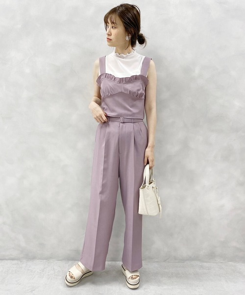 one after another NICE CLAUP（ワンアフターアナザーナイスクラップ）の「アソートストレートパンツ（スラックス・レディース・ブラック/パープル/オフホワイト/サックスブルー/アイボリー・FREE）」の6枚目の写真