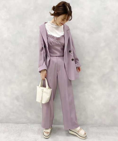 one after another NICE CLAUP（ワンアフターアナザーナイスクラップ）の「アソートストレートパンツ（スラックス・レディース・ブラック/パープル/オフホワイト/サックスブルー/アイボリー・FREE）」の10枚目の写真