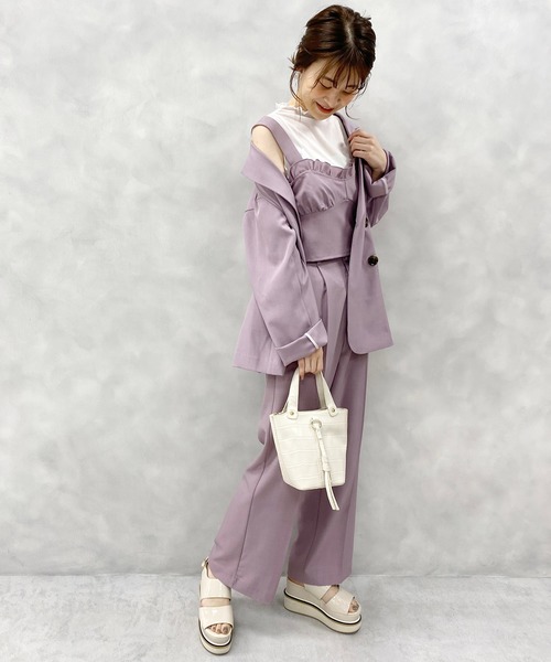 one after another NICE CLAUP（ワンアフターアナザーナイスクラップ）の「アソートストレートパンツ（スラックス・レディース・ブラック/パープル/オフホワイト/サックスブルー/アイボリー・FREE）」の11枚目の写真