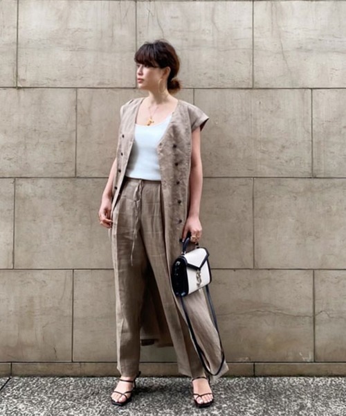 ETRE TOKYO（エトレトウキョウ）の「ダブルブレストリネンロングジレ  