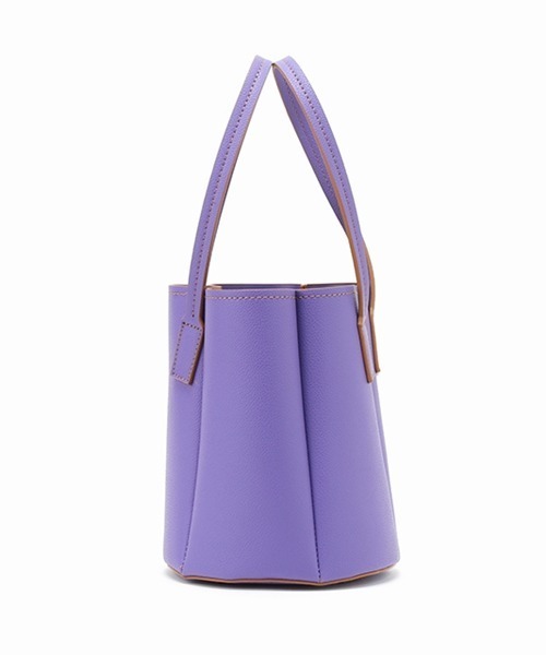 Casselini（キャセリーニ）の「Casselini（キャセリーニ）フェイクレザーパネルバッグ（ハンドバッグ・レディース・ブラック/オレンジ/アイボリー/パープル・FREE）」の6枚目の写真