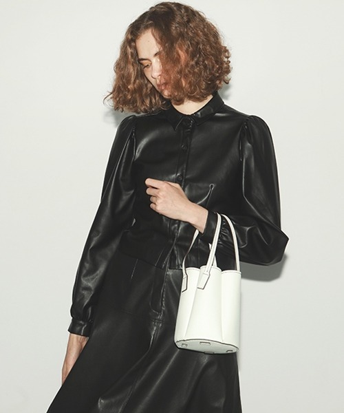 Casselini（キャセリーニ）の「Casselini（キャセリーニ）フェイクレザーパネルバッグ（ハンドバッグ・レディース・ブラック/オレンジ/アイボリー/パープル・FREE）」の15枚目の写真