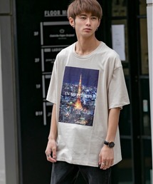 En serio TOKYO | 吸湿速乾機能ボディ/フォトシートプリント/ルーズシルエットTシャツ/【TOKYO NIGHT VIEW】(Tシャツ/カットソー)