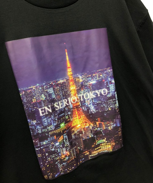 En serio TOKYO（エンソリオトーキョー）の「フォトシートプリント ビッグシルエット Tシャツ【TOKYO NIGHT VIEW】（Tシャツ/カットソー・メンズ・ブラック/オフホワイト/サンドベージュ/グレイッシュブルー・LL/S/M/L）」の10枚目の写真