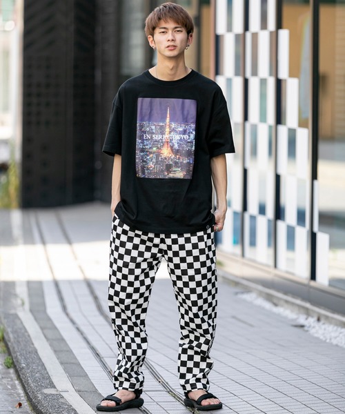 En serio TOKYO（エンソリオトーキョー）の「フォトシートプリント ビッグシルエット Tシャツ【TOKYO NIGHT VIEW】（Tシャツ/カットソー・メンズ・ブラック/オフホワイト/サンドベージュ/グレイッシュブルー・LL/S/M/L）」の18枚目の写真
