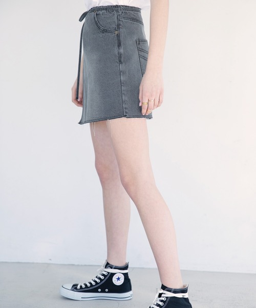 ALEXIA STAM（アリシアスタン）の「Bow Tie Wrap Denim Shorts  