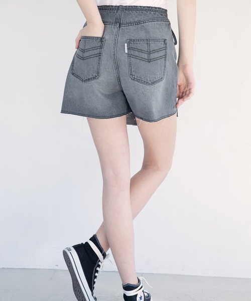 セール】Bow Tie Wrap Denim Shorts/ボウタイラップデニムショーツ  