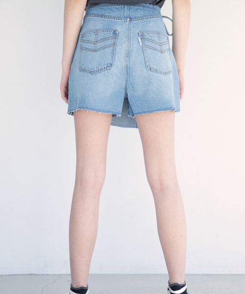セール】Bow Tie Wrap Denim Shorts/ボウタイラップデニムショーツ  