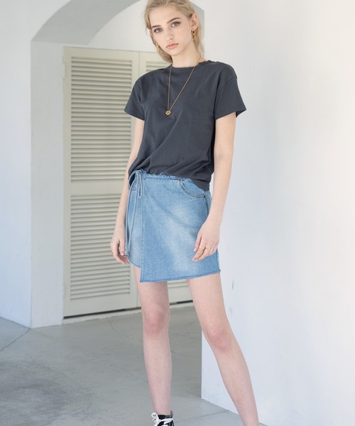 セール】Bow Tie Wrap Denim Shorts/ボウタイラップデニムショーツ  