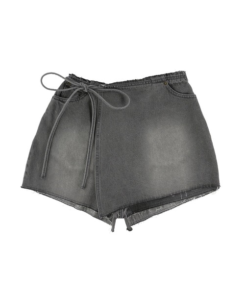 セール】Bow Tie Wrap Denim Shorts/ボウタイラップデニムショーツ  