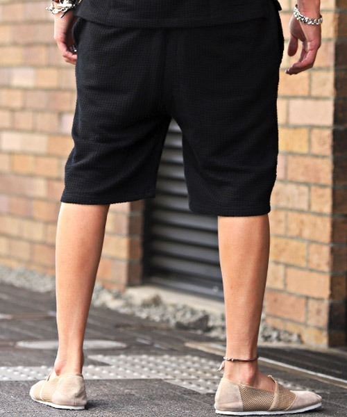 LUXSTYLE(ラグスタイル)の「シアサッカーショートパンツ(その他パンツ・メンズ・ブラック/ネイビー/ストライプ/ホワイト×グレー・L/M/S/XL)」の5枚目の写真