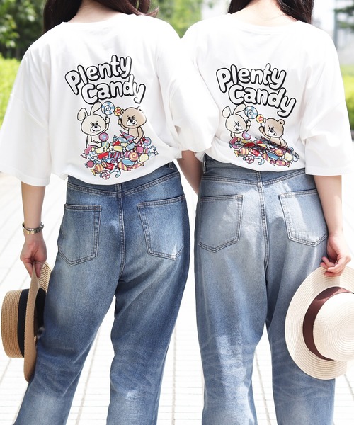 PairPair(ペアペア)の「キャラクタープリントT(Tシャツ/カットソー・レディース・ブラック/ホワイト/オフホワイト・FREE)」の1枚目の写真