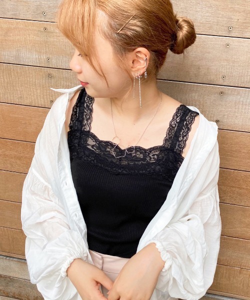 apres jour(アプレジュール)の「レースリブキャミ【ZOZOTOWN限定アイテム】(タンクトップ・レディース・ブラック/アイボリー/モカ・フリー)」の10枚目の写真