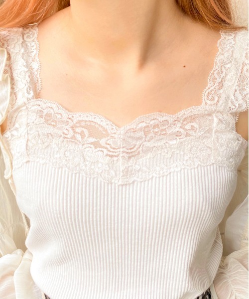 apres jour(アプレジュール)の「レースリブキャミ【ZOZOTOWN限定アイテム】(タンクトップ・レディース・ブラック/アイボリー/モカ・フリー)」の19枚目の写真