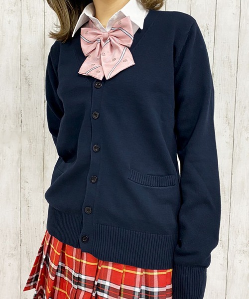 LunaBelle(ルナベル)の「【制服コスプレ】Vネックカーディガン 単品(4色)(カーディガン/ボレロ・レディース・ブラック/グレー/ベージュ/ネイビー・2L/3L/M/L)」の1枚目の写真