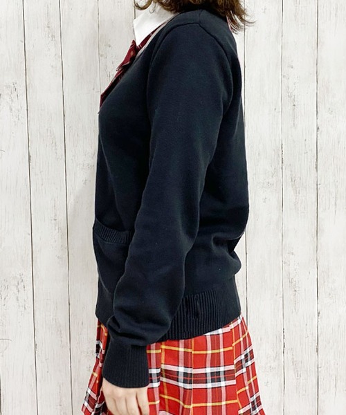 LunaBelle(ルナベル)の「【制服コスプレ】Vネックカーディガン 単品(4色)(カーディガン/ボレロ・レディース・ブラック/グレー/ベージュ/ネイビー・2L/3L/M/L)」の8枚目の写真