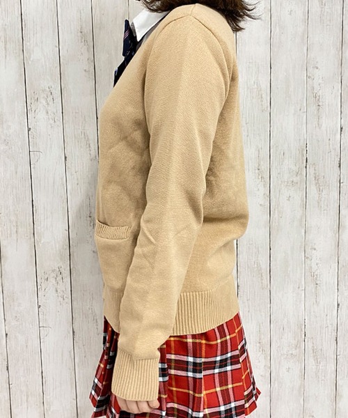 LunaBelle(ルナベル)の「【制服コスプレ】Vネックカーディガン 単品(4色)(カーディガン/ボレロ・レディース・ブラック/グレー/ベージュ/ネイビー・2L/3L/M/L)」の14枚目の写真
