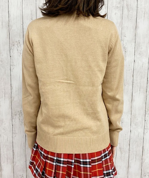 LunaBelle(ルナベル)の「【制服コスプレ】Vネックカーディガン 単品(4色)(カーディガン/ボレロ・レディース・ブラック/グレー/ベージュ/ネイビー・2L/3L/M/L)」の5枚目の写真