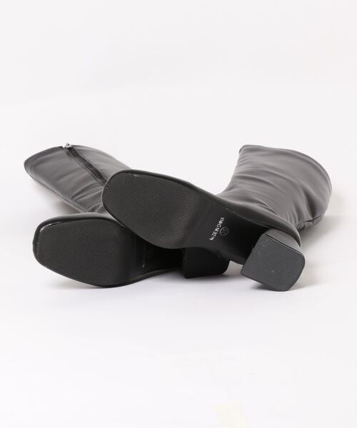 STYLEBLOCK（スタイルブロック）の「スクエアトゥチャンキーヒールロングブーツ（ブーツ・レディース・オフホワイト/ブラウン/ブラック・38/39/36/35/37）」の5枚目の写真