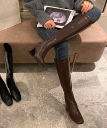 STYLEBLOCK | スクエアトゥチャンキーヒールロングブーツ(ブーツ)