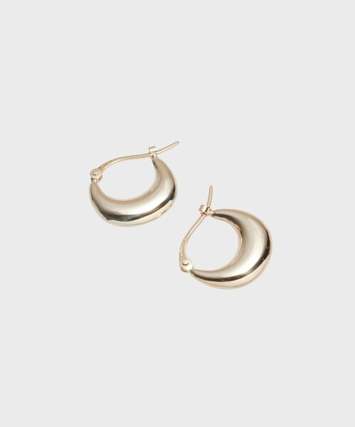 COCOSHNIK(ココシュニック)の「K10中空ムーン フープピアス(ピアス(両耳用)・レディース・ホワイト系その他7・00)」の8枚目の写真