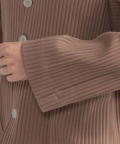 FEELING MADE（フィーリングメイド）の「FEELING MADE ストレッチリブ Vネック カーディガン（カーディガン/ボレロ・レディース・ブラック/ケリー/ベージュ・FREE）」の12枚目の写真