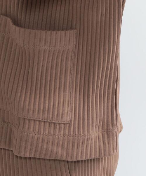 FEELING MADE（フィーリングメイド）の「FEELING MADE ストレッチリブ Vネック カーディガン（カーディガン/ボレロ・レディース・ブラック/ケリー/ベージュ・FREE）」の4枚目の写真