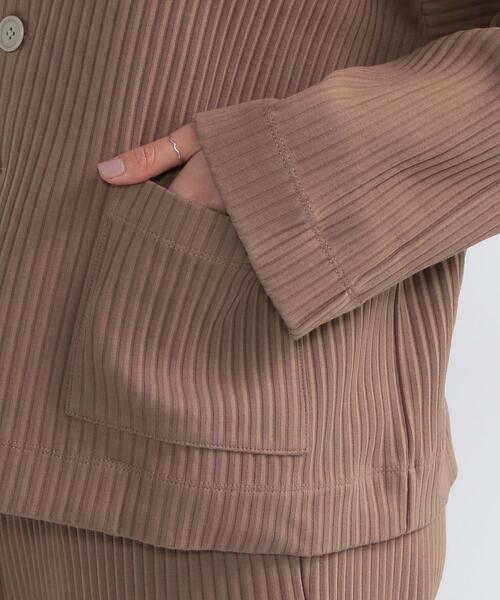 FEELING MADE（フィーリングメイド）の「FEELING MADE ストレッチリブ Vネック カーディガン（カーディガン/ボレロ・レディース・ブラック/ケリー/ベージュ・FREE）」の5枚目の写真