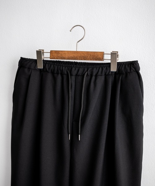 ランバン セットアップ シャツ ブラウス 五分袖 テーパードパンツ 黒 