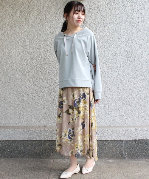 ASTORIA ODIER(アストリアオディール)の「シフォン花柄ロングスカート(スカート・レディース・ブラック/ベージュ/モカ・MEDIUM)」の12枚目の写真