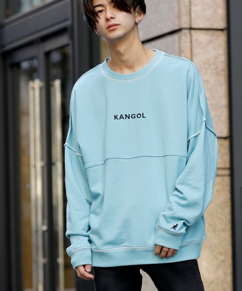KANGOL(カンゴール)の「【 KANGOL × A.S.M コラボ 】 カンゴール ユニセックス T/C裏毛 スウェット オーバーサイズ ビッグ トレーナー(スウェット・メンズ・サックスブルー/ミント/ホワイト/ラベンダー/ブラック/グレイッシュベージュ・48/50)」の5枚目の写真