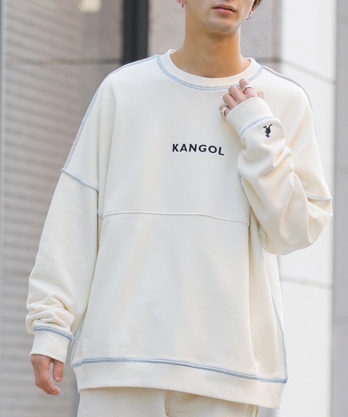 KANGOL(カンゴール)の「【 KANGOL × A.S.M コラボ 】 カンゴール ユニセックス T/C裏毛 スウェット オーバーサイズ ビッグ トレーナー(スウェット・メンズ・サックスブルー/ミント/ホワイト/ラベンダー/ブラック/グレイッシュベージュ・48/50)」の19枚目の写真