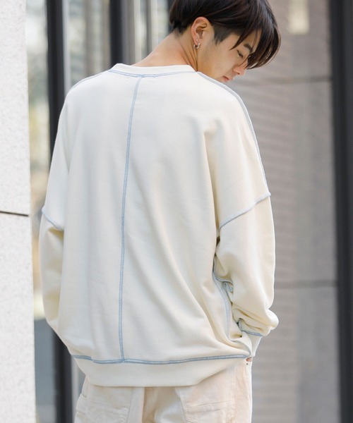 KANGOL(カンゴール)の「【 KANGOL × A.S.M コラボ 】 カンゴール ユニセックス T/C裏毛 スウェット オーバーサイズ ビッグ トレーナー(スウェット・メンズ・サックスブルー/ミント/ホワイト/ラベンダー/ブラック/グレイッシュベージュ・48/50)」の17枚目の写真
