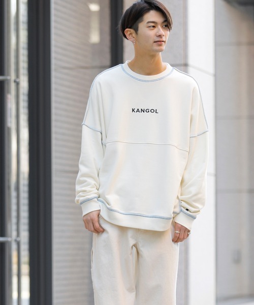 KANGOL(カンゴール)の「【 KANGOL × A.S.M コラボ 】 カンゴール ユニセックス T/C裏毛 スウェット オーバーサイズ ビッグ トレーナー(スウェット・メンズ・サックスブルー/ミント/ホワイト/ラベンダー/ブラック/グレイッシュベージュ・48/50)」の20枚目の写真
