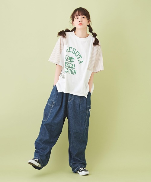 CUBE SUGAR（キューブシュガー）の「綿麻 テンセルデニム イージー サイドポケットパンツ（デニムパンツ・レディース・インディゴブルー/ライトブルー・M）」の3枚目の写真