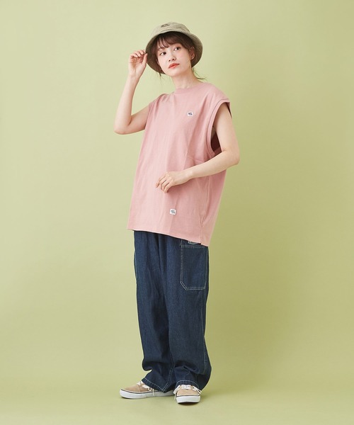 CUBE SUGAR（キューブシュガー）の「綿麻 テンセルデニム イージー サイドポケットパンツ（デニムパンツ・レディース・インディゴブルー/ライトブルー・M）」の6枚目の写真