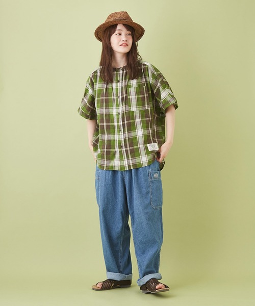 CUBE SUGAR（キューブシュガー）の「綿麻 テンセルデニム イージー サイドポケットパンツ（デニムパンツ・レディース・インディゴブルー/ライトブルー・M）」の12枚目の写真