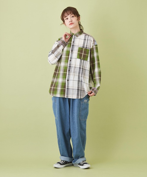 CUBE SUGAR（キューブシュガー）の「綿麻 テンセルデニム イージー サイドポケットパンツ（デニムパンツ・レディース・インディゴブルー/ライトブルー・M）」の13枚目の写真