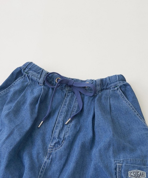 CUBE SUGAR（キューブシュガー）の「綿麻 テンセルデニム イージー サイドポケットパンツ（デニムパンツ・レディース・インディゴブルー/ライトブルー・M）」の21枚目の写真